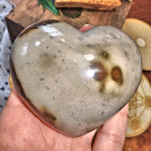 Puffy Earth Hues Polychrome Jasper Love Heart 8