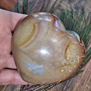 Splashes of Color Polychrome Jasper Puffy Heart Carving From Madagascar