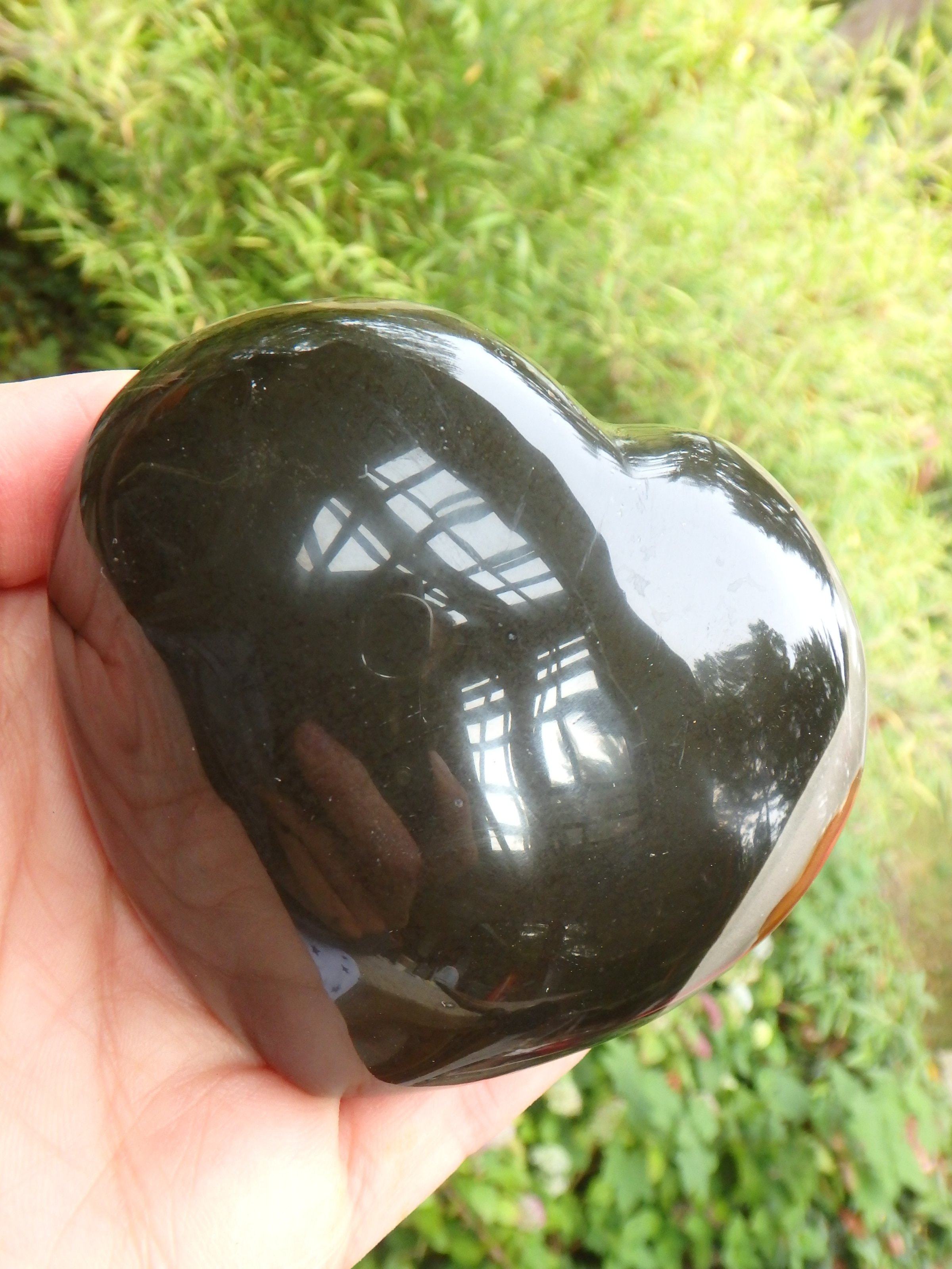 Dark Creamy Patterns Polychrome Jasper Love Heart Carving2