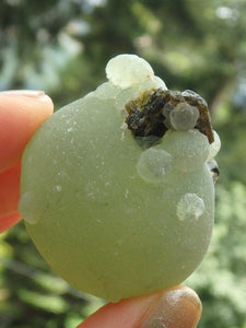 Beautiful Green Prehnite Natural Ball With Epidote Inclusions From Mali - Earth Family Crystals