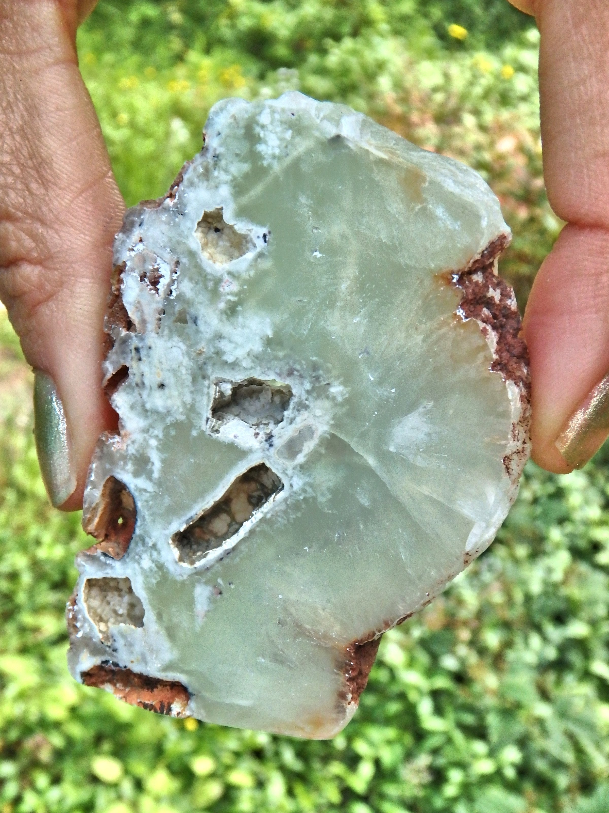 Spring Green Australian Prehnite With Caves