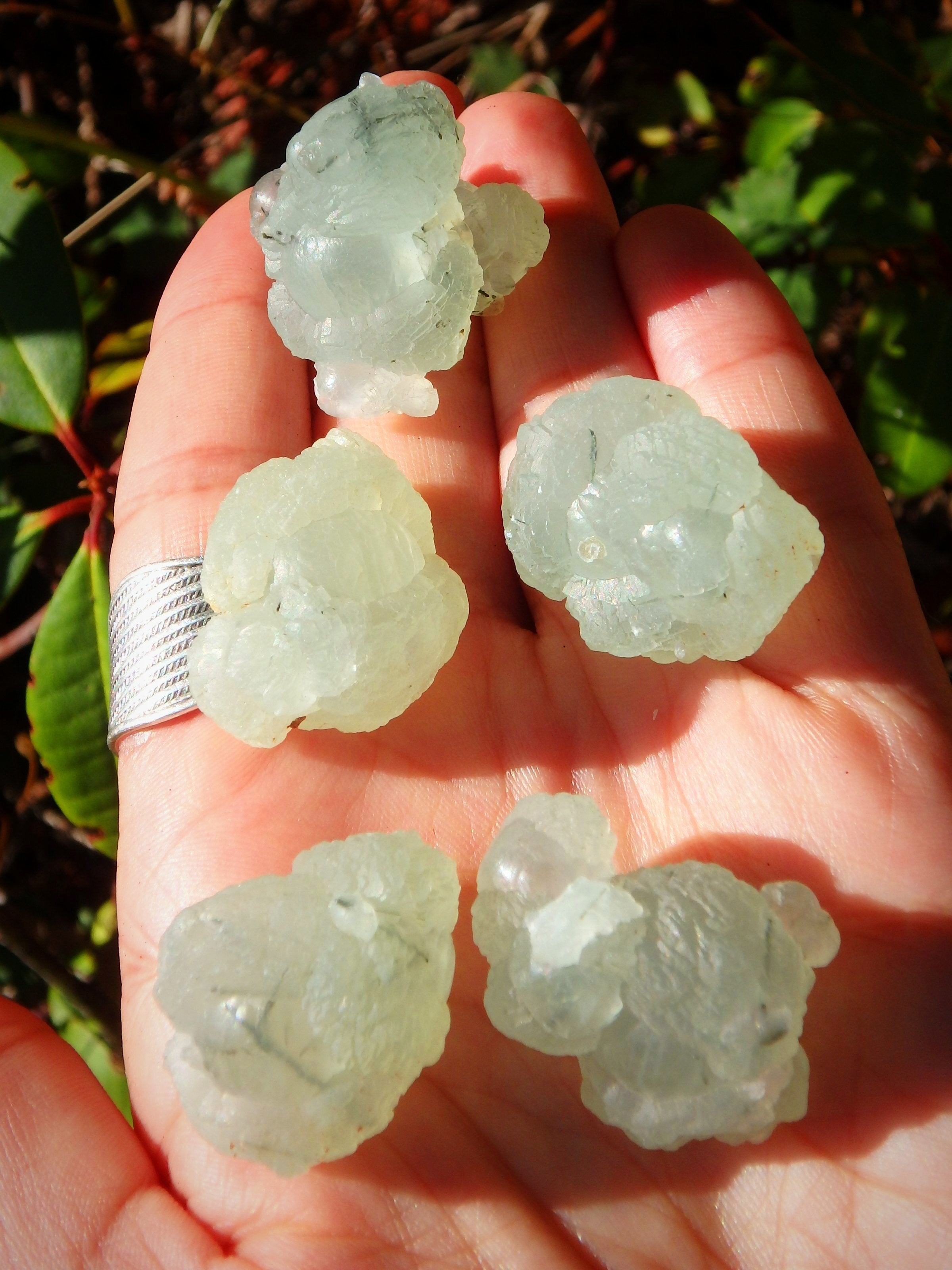 Extreme Healing Minty Green Prehnite Natural Nodule With Dark Epidote Blade Inclusions (1) - Earth Family Crystals