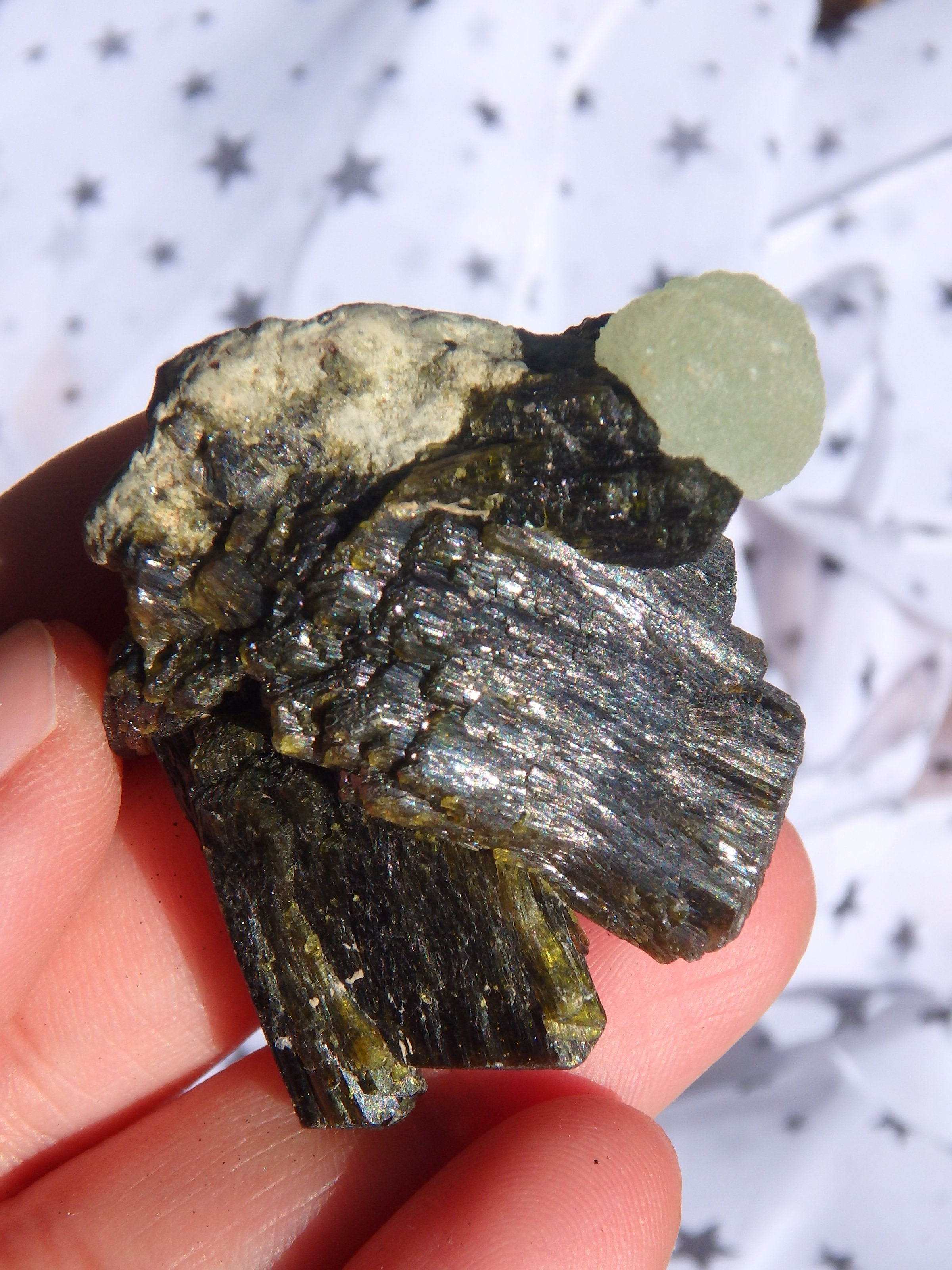 Fantastic Combo-Grape Green Prehnite on Forest Green Epidote Matrix 3 - Earth Family Crystals