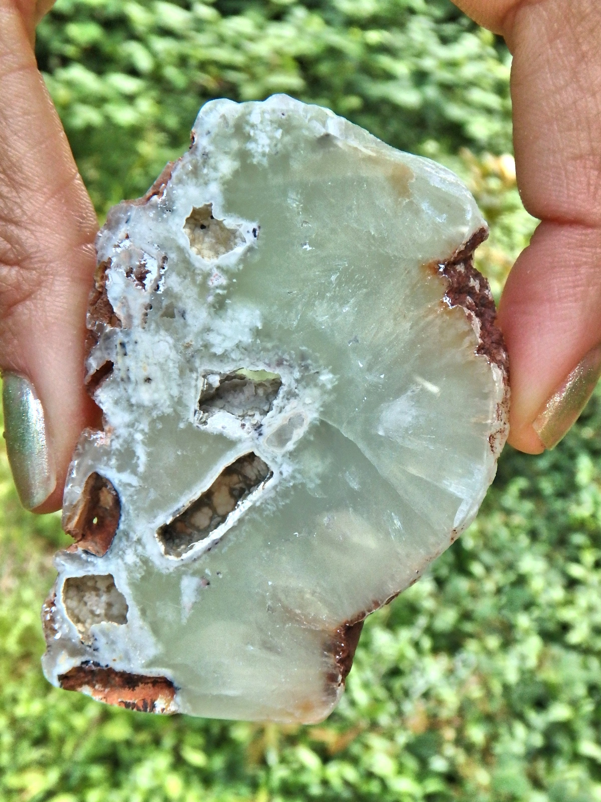 Spring Green Australian Prehnite With Caves