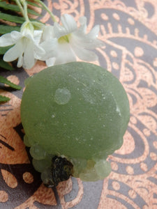 Beautiful Green Prehnite Natural Ball With Epidote Inclusions From Mali - Earth Family Crystals