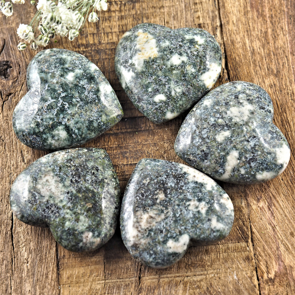 One Ancient Preseli Bluestone Handheld Heart Carving From Wales, UK - Earth Family Crystals