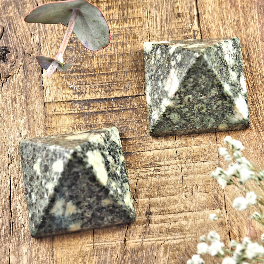 One Ancient Preseli Bluestone Small Pyramid Carving From Wales, UK - Earth Family Crystals