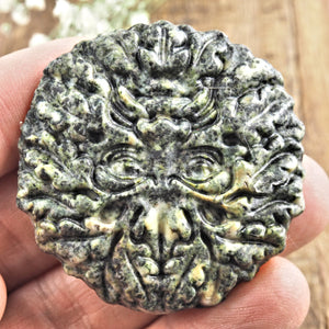 Unique Green Man Carved Preseli Bluestone Specimen From Wales, UK - Earth Family Crystals