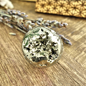 Adorable Mini Pyrite Sphere With Sparkling Caves - Earth Family Crystals