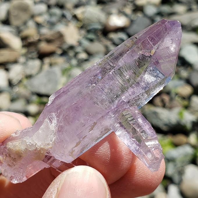 Brilliant Double Terminated Vera Cruz Amethyst Self Healed Point Cluster - Earth Family Crystals
