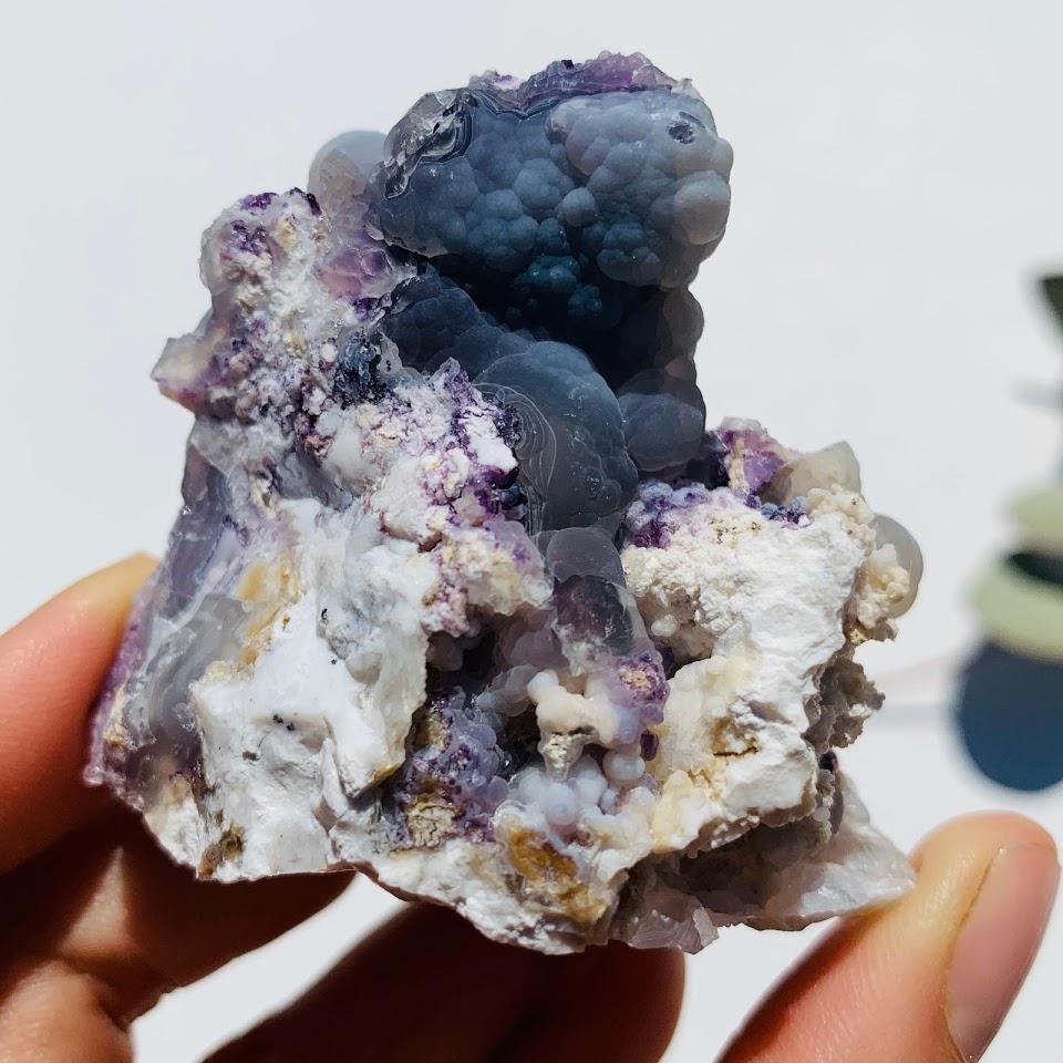 Rare Druzy Purple Crystalline & Bytrodial Formation Raw Tiffany Stone Collectors Specimen - Earth Family Crystals