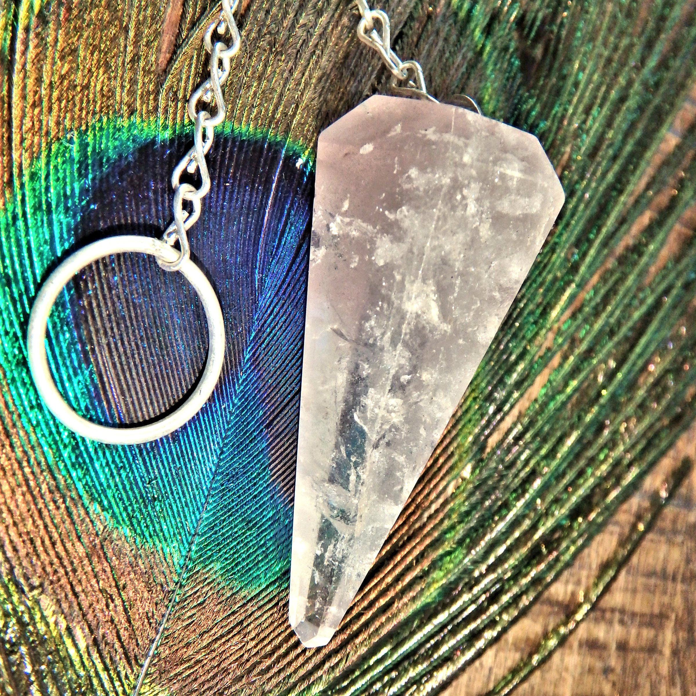 Cloud of Lithium Included Quartz Pendulum Perfect for Dowsing - Earth Family Crystals