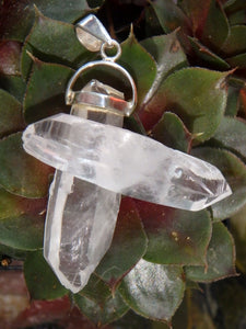 Unique Intertwined DT Himalayan Quartz Points Pendant in Sterling Silver (Includes Silver Chain) - Earth Family Crystals