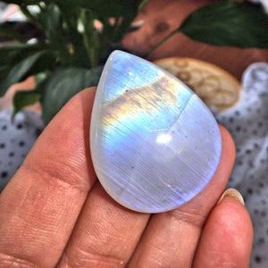 Beautiful Rainbow Moonstone Teardrop Cabochon-Perfect for Crafting - Earth Family Crystals