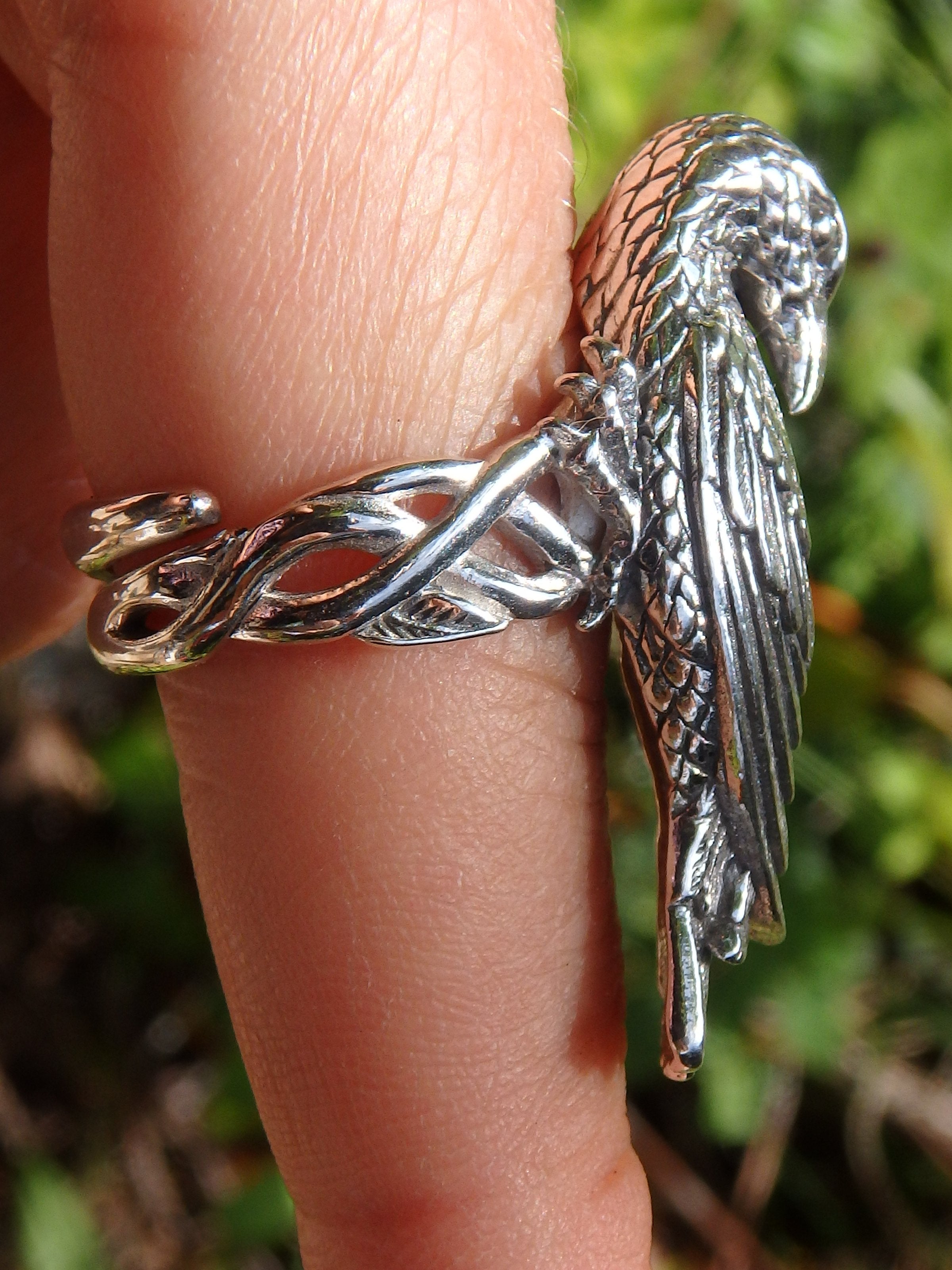 Statement Piece~Raven Sterling Silver Ring (Adjustable~Size 8-10)