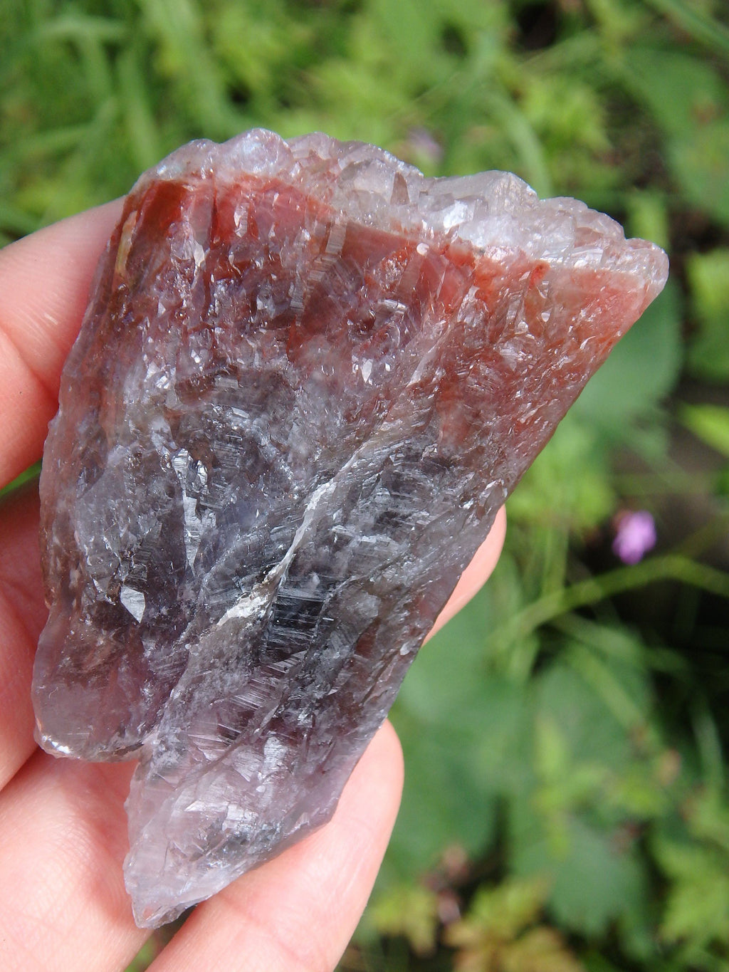 Amazing Quartz Elestial Druzy Capped Red Amethyst Point From Brazil - Earth Family Crystals