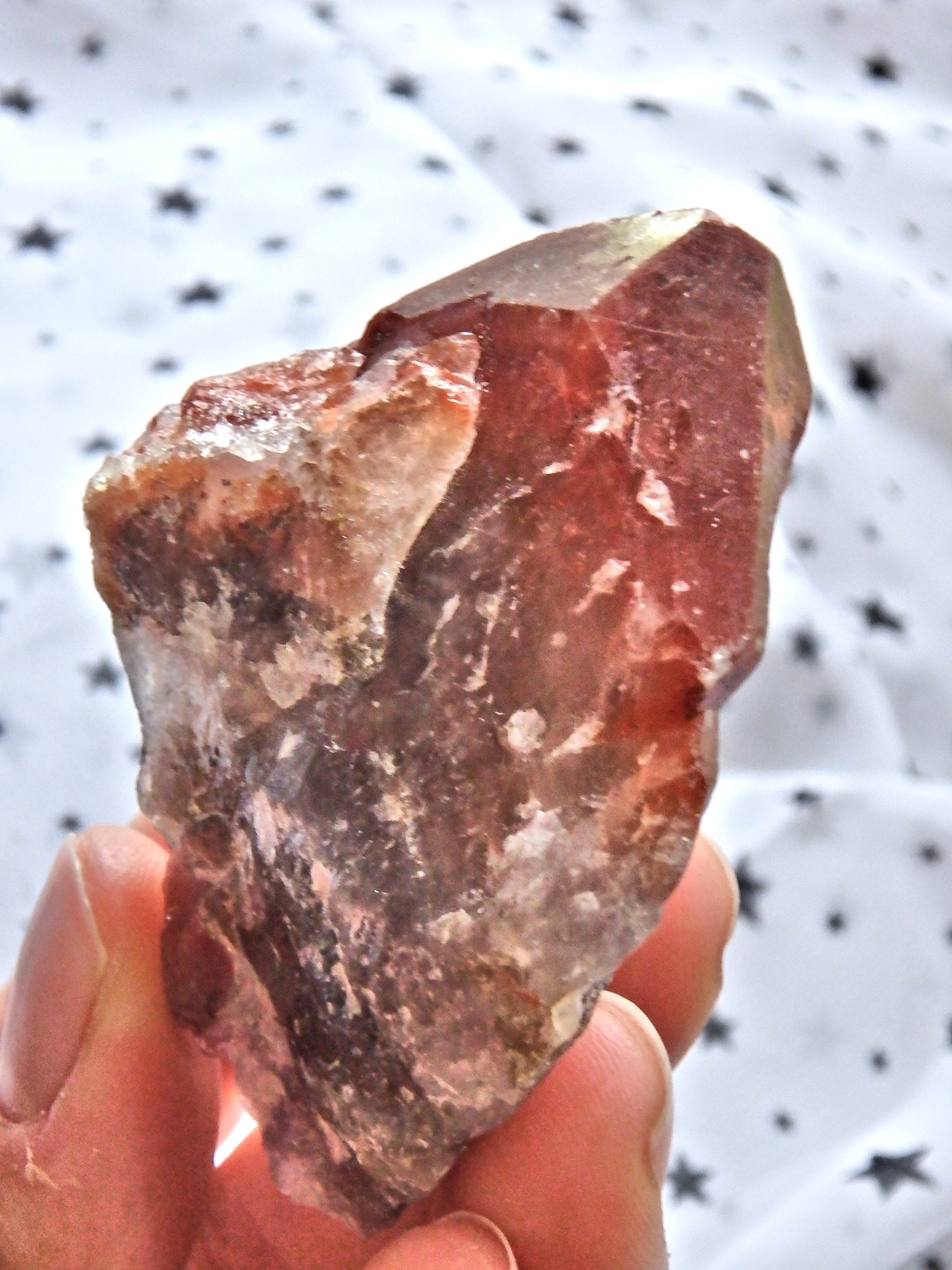 Pretty Blood Red Tipped Brazilian Red Amethyst Point