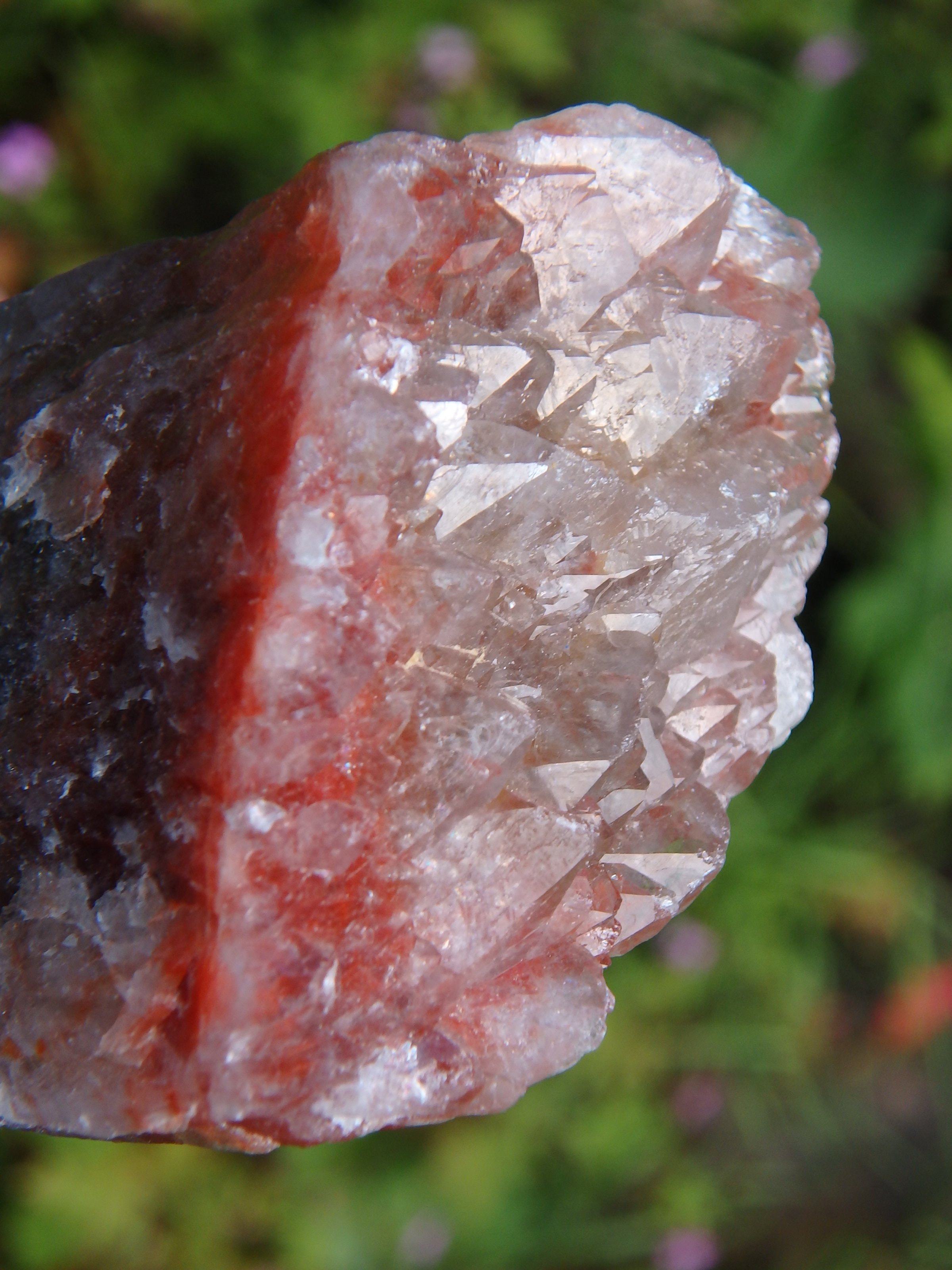 Amazing Quartz Elestial Druzy Capped Red Amethyst Point From Brazil - Earth Family Crystals