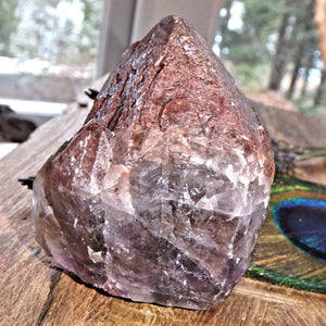 Self Standing Red Amethyst Elestial Point Specimen from Brazil