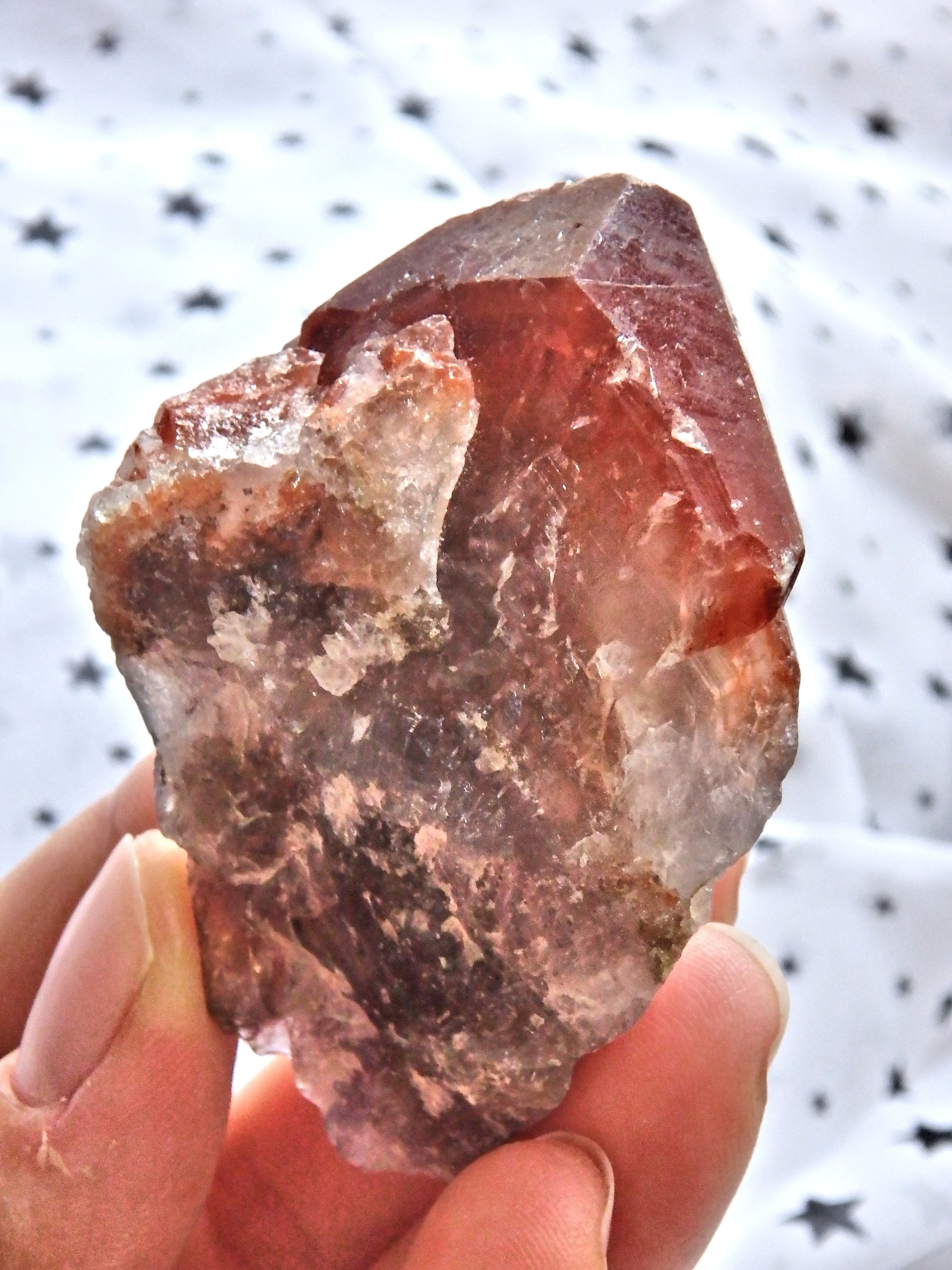 Pretty Blood Red Tipped Brazilian Red Amethyst Point