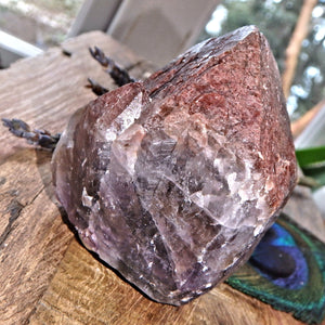 Self Standing Red Amethyst Elestial Point Specimen from Brazil