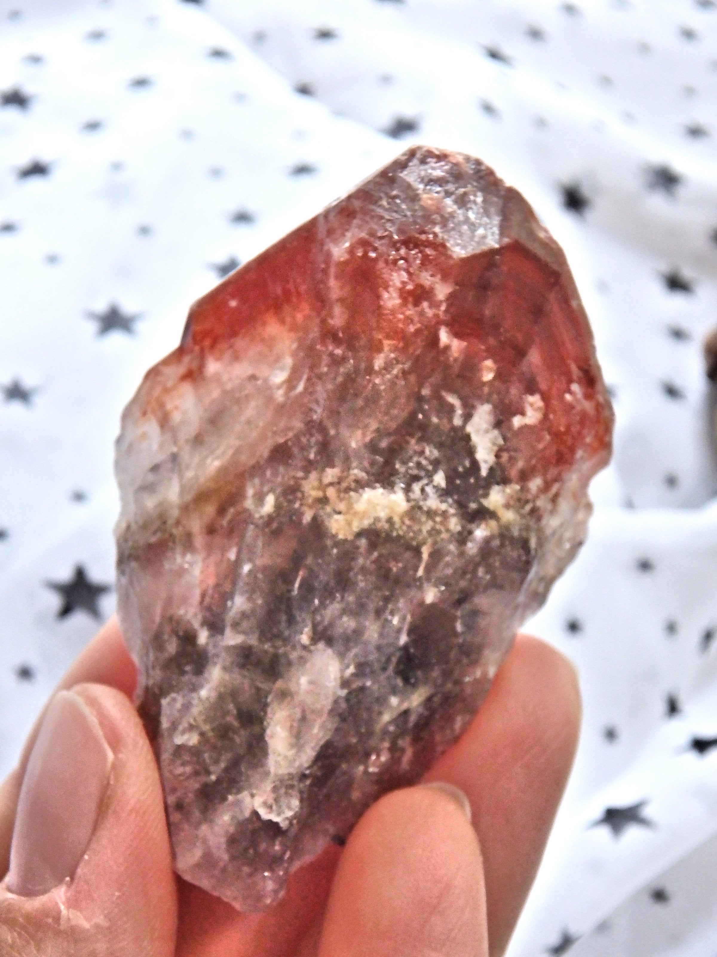 Pretty Blood Red Tipped Brazilian Red Amethyst Point