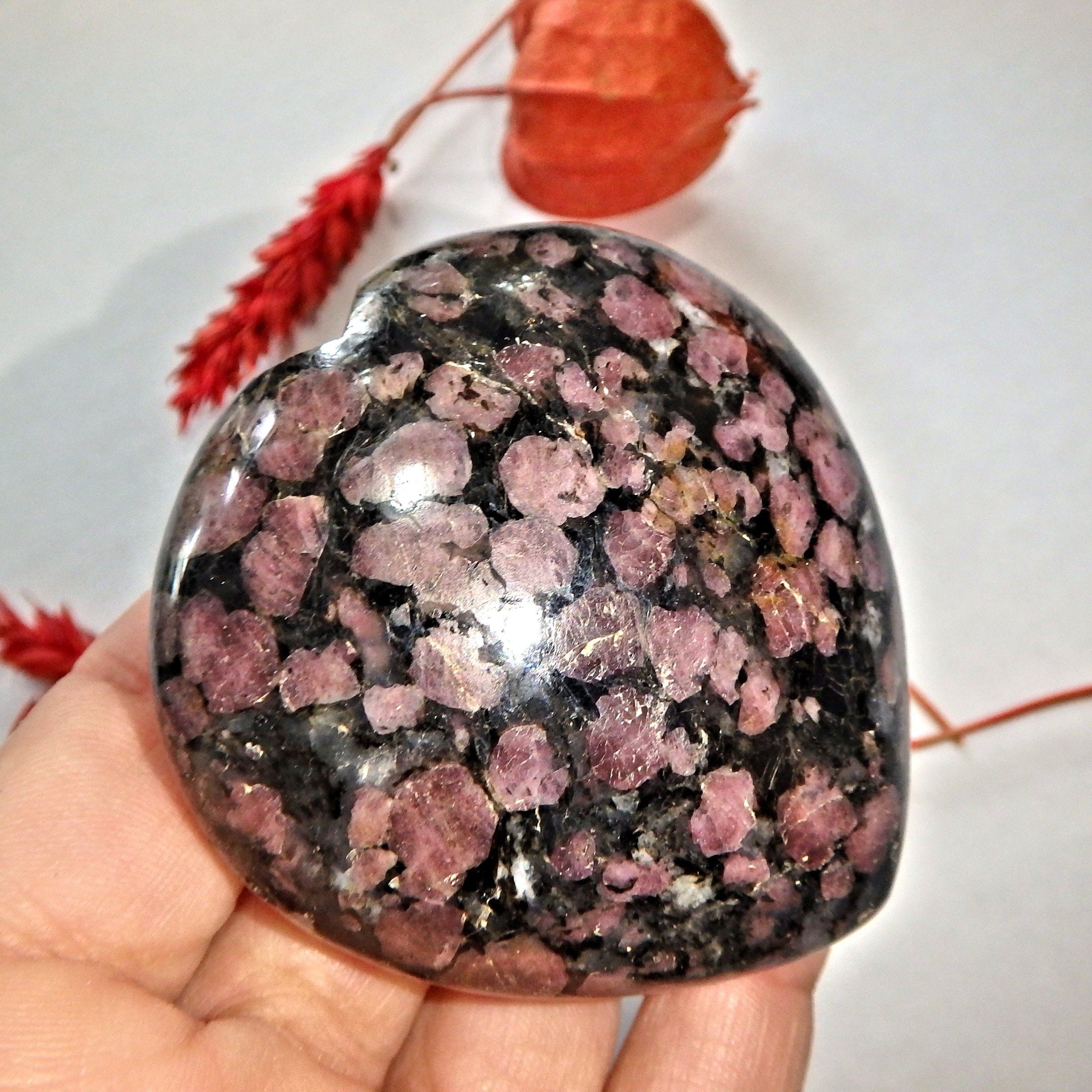 Cranberry Red Spinel Inclusions in Fuchsite Heart Carving 3 - Earth Family Crystals
