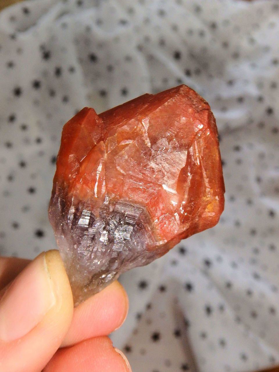 Blood Red Tipped Red Amethyst Hand Held Point - Earth Family Crystals