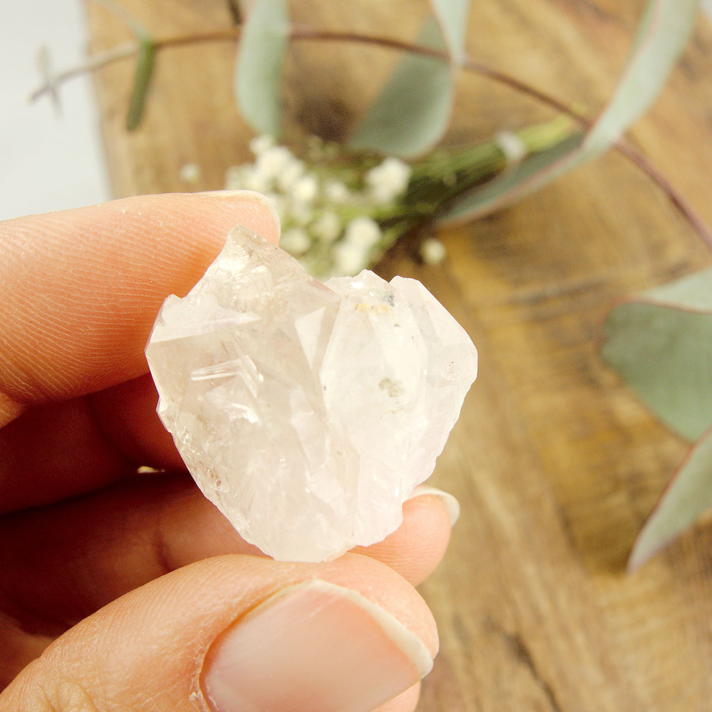 Rare Pale Pink Crystalline Rose Quartz Collectors Specimen From Minas Gerais, Brazil #4 - Earth Family Crystals