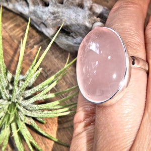 The Ultimate Heart Healer Rose Quartz Sterling Silver Ring (Size 9.5) - Earth Family Crystals