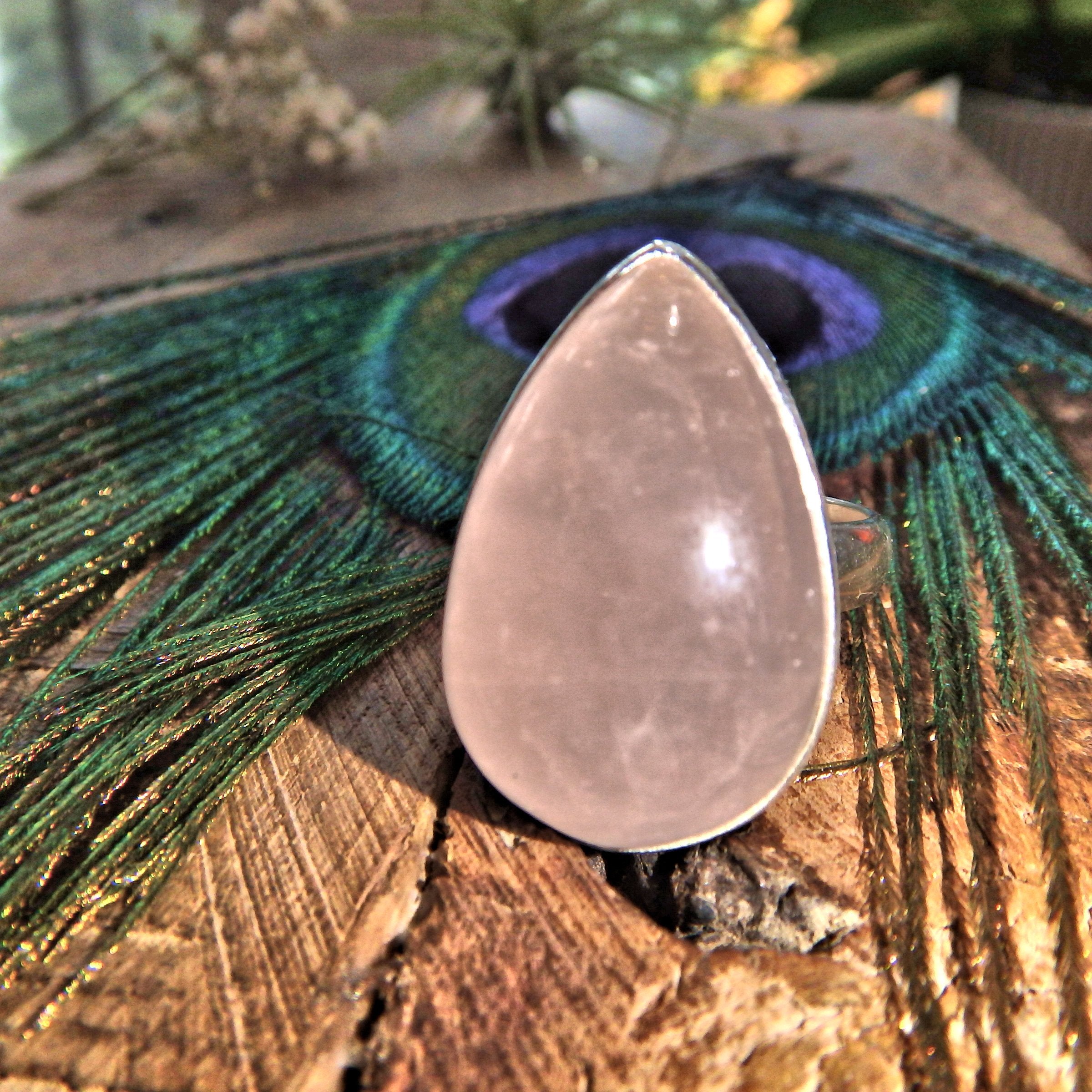 Sweet Pink Rose Quartz Sterling Silver Ring (Size 8) - Earth Family Crystals