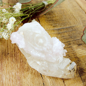 Rare Pale Pink Crystalline Rose Quartz Collectors Specimen From Minas Gerais, Brazil #1 - Earth Family Crystals