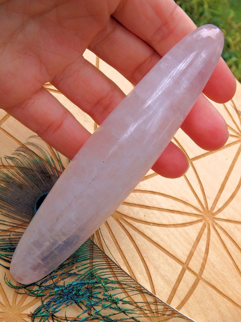 Pretty Shiva Style Rose Quartz Wand Carving - Earth Family Crystals