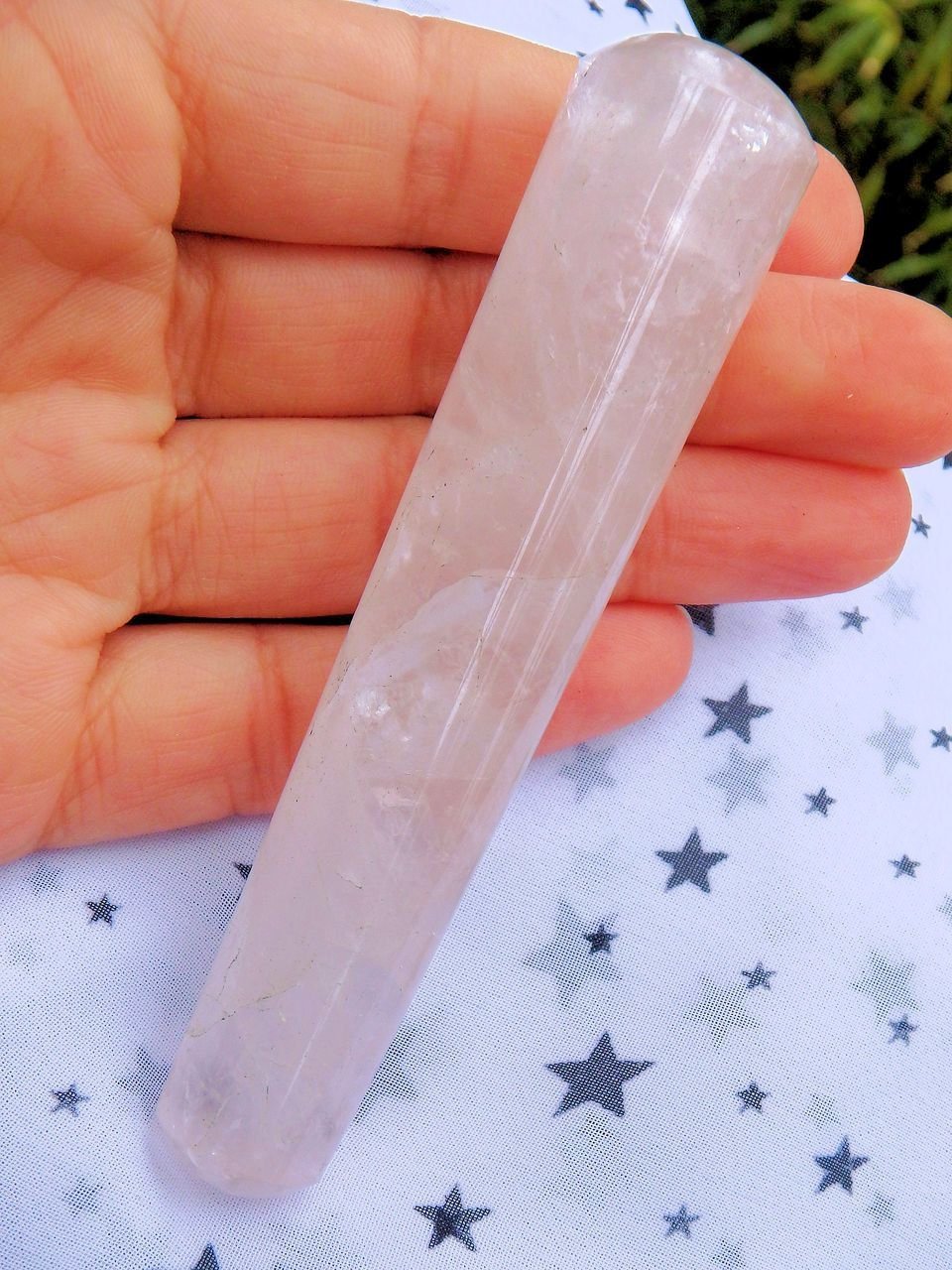 Soft Pink Rose Quartz Wand Carving - Earth Family Crystals