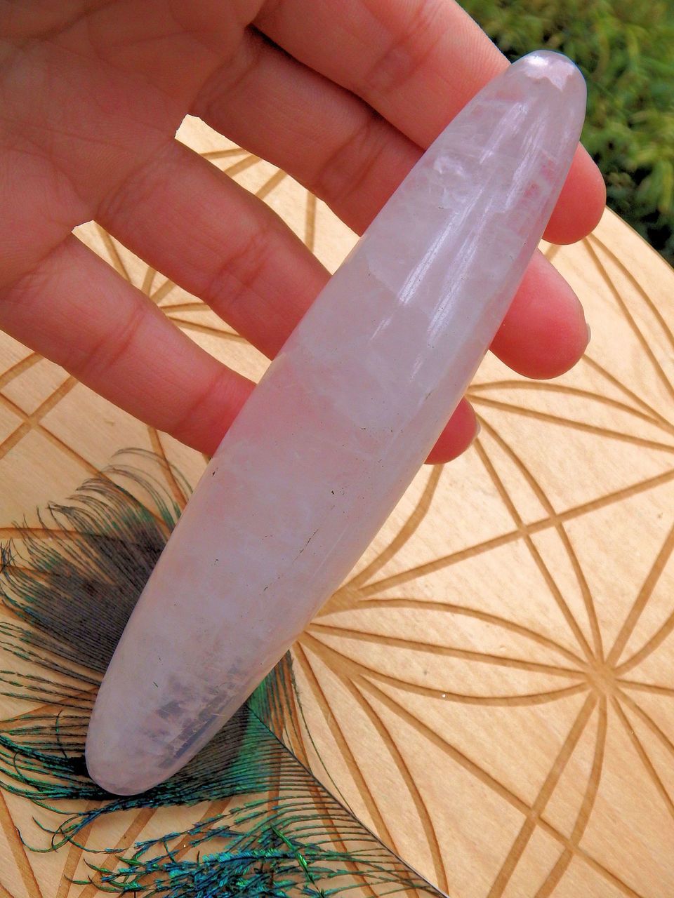 Pretty Shiva Style Rose Quartz Wand Carving - Earth Family Crystals