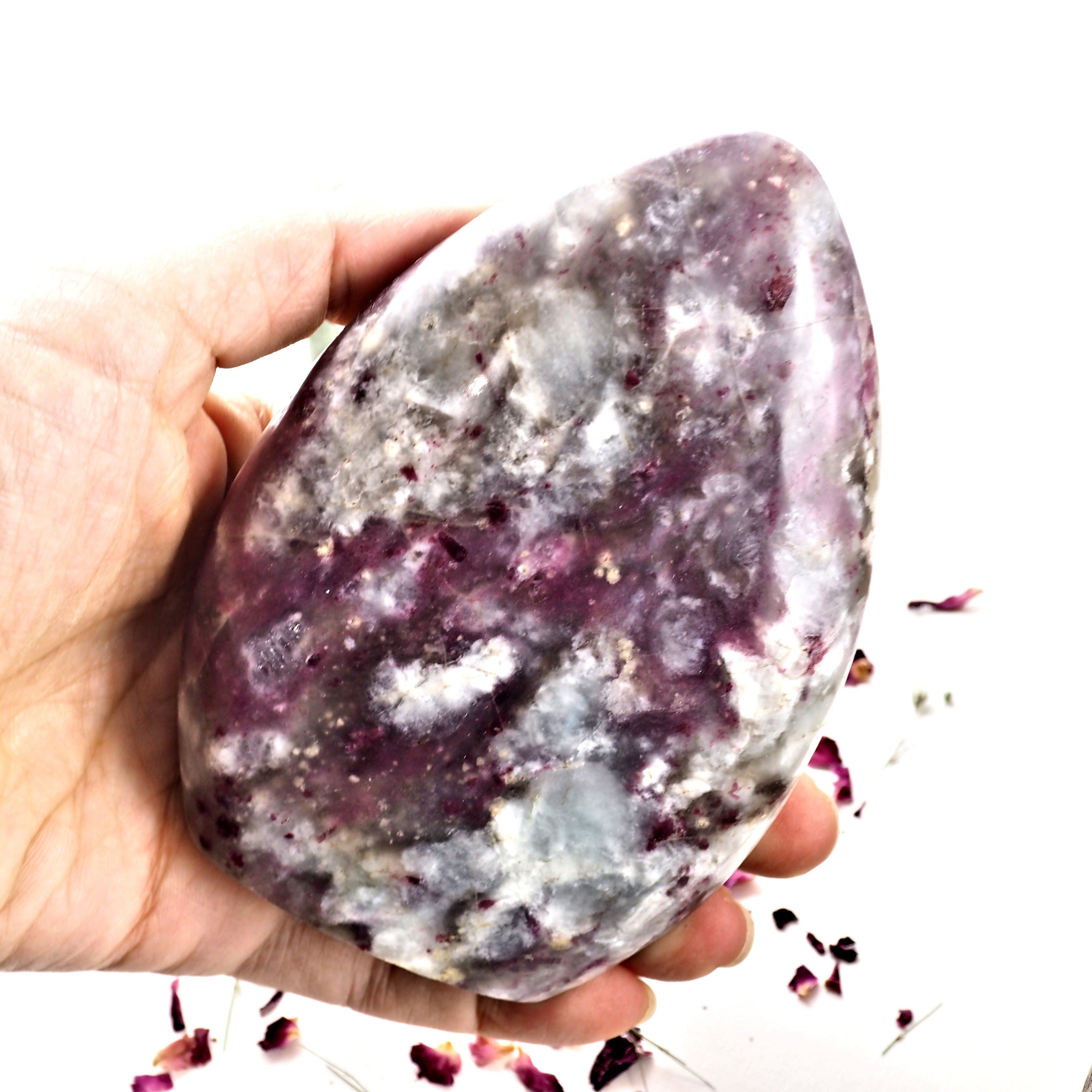 Cranberry Red Rubellite Tourmaline & Creamy White Quartz Display Specimen from Madagascar - Earth Family Crystals
