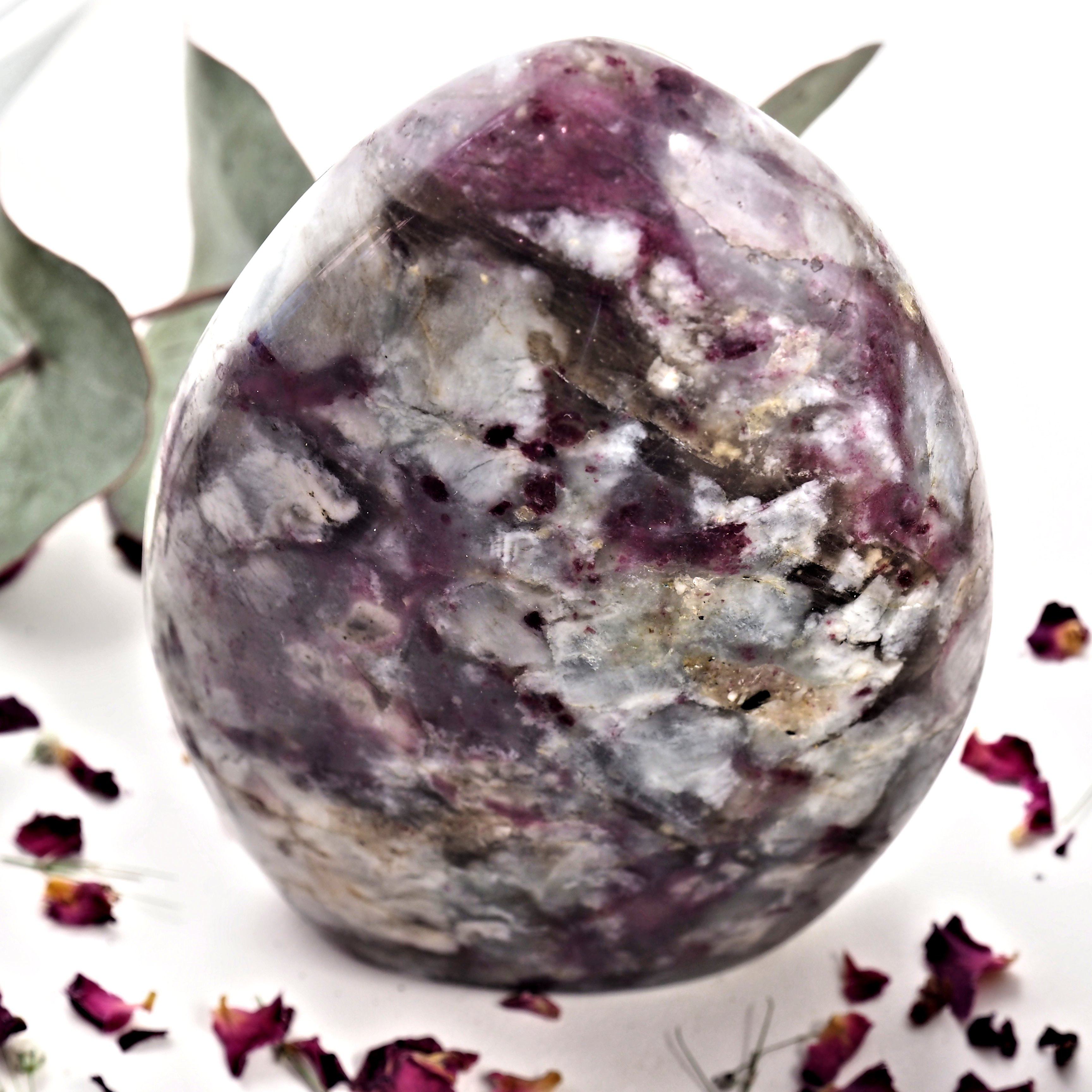 Cranberry Red Rubellite Tourmaline & Creamy White Quartz Display Specimen from Madagascar - Earth Family Crystals