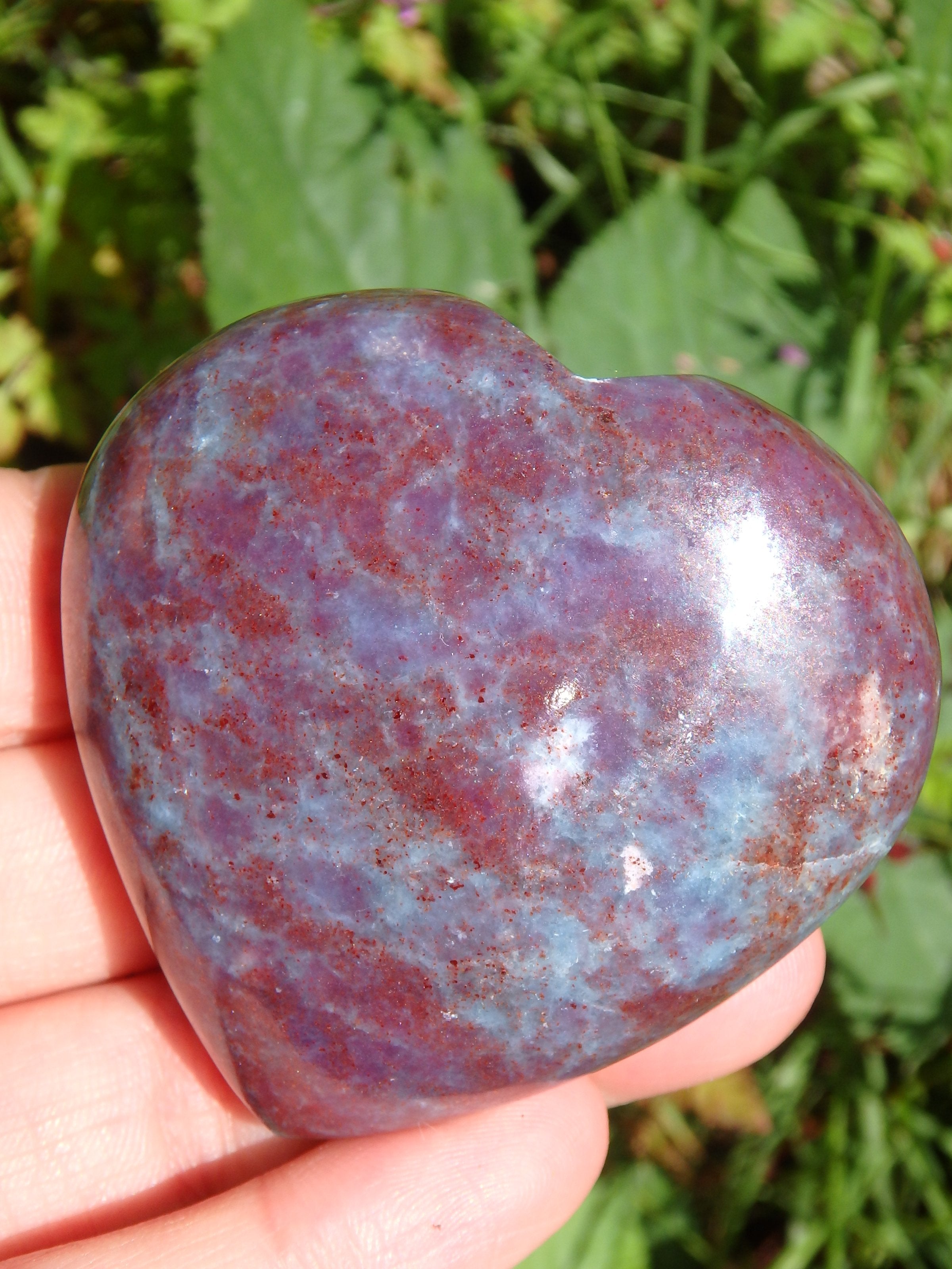 Fabulous Contrast Ruby Kyanite Heart Carving - Earth Family Crystals