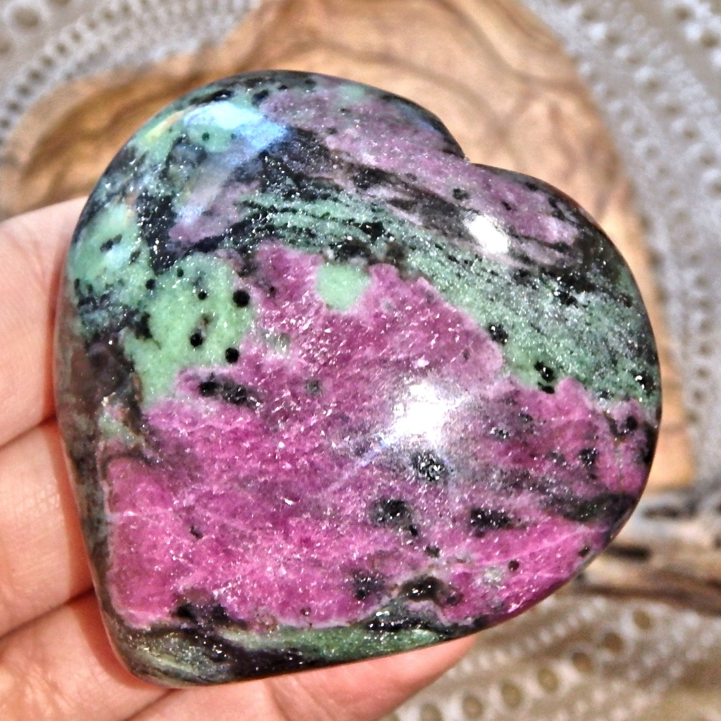 Enchanting Beauty Rare Ruby Zoisite Love Heart - Earth Family Crystals