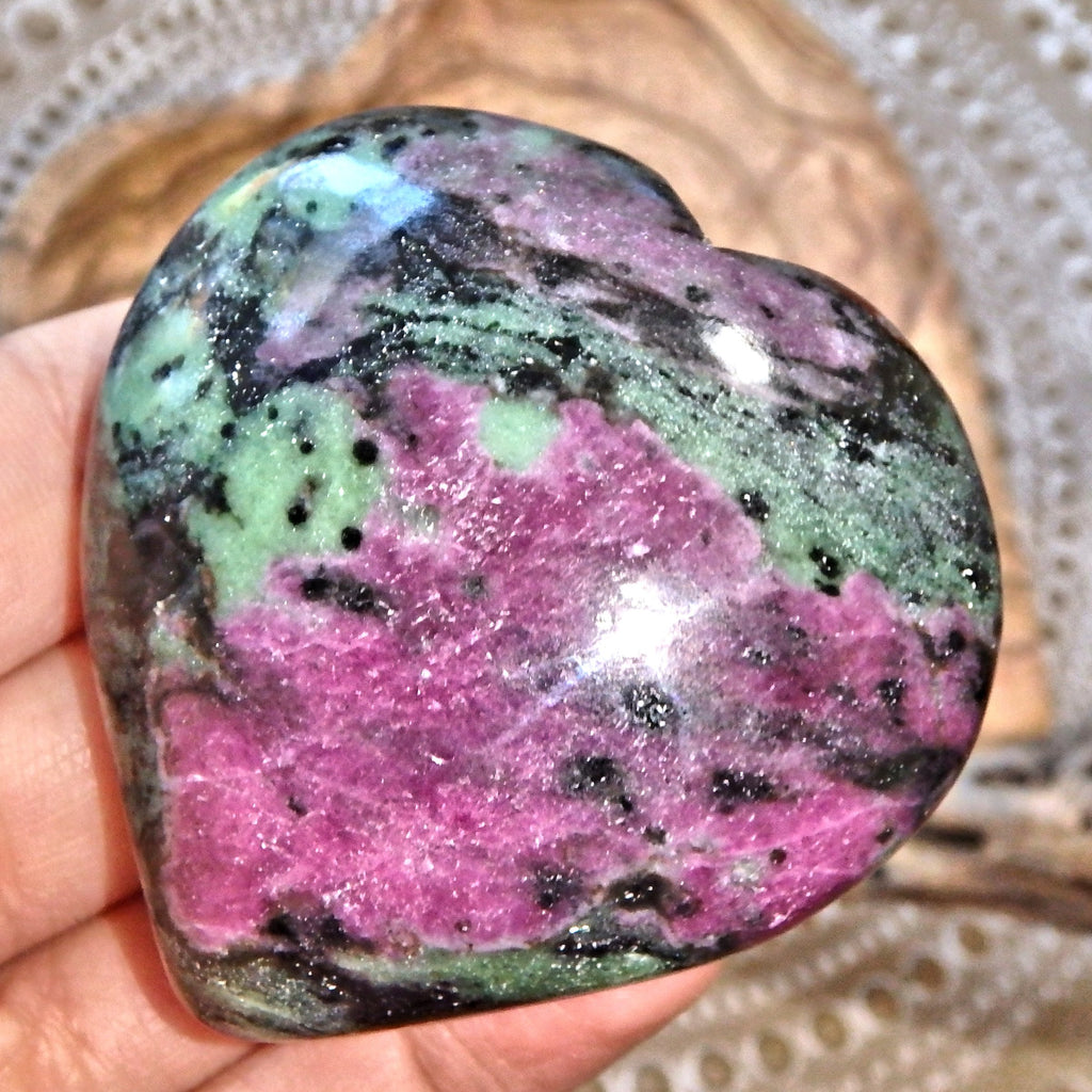 Enchanting Beauty Rare Ruby Zoisite Love Heart - Earth Family Crystals