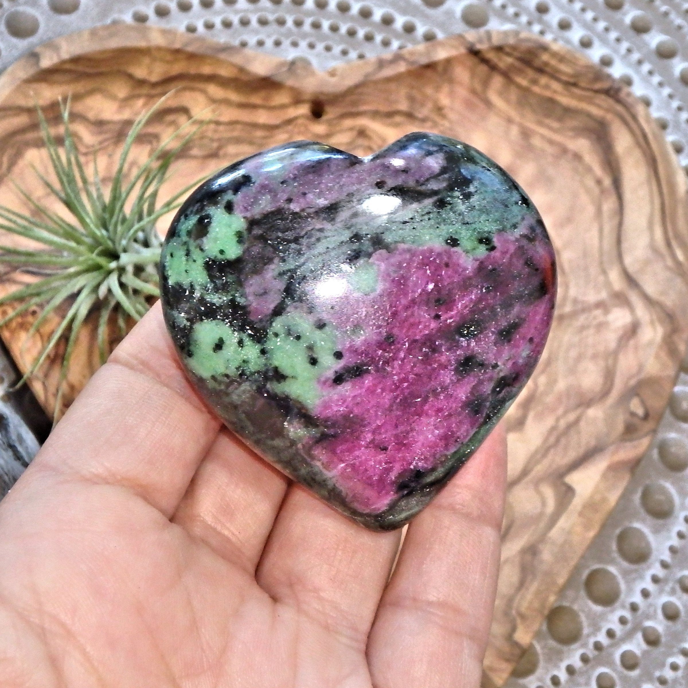 Enchanting Beauty Rare Ruby Zoisite Love Heart - Earth Family Crystals
