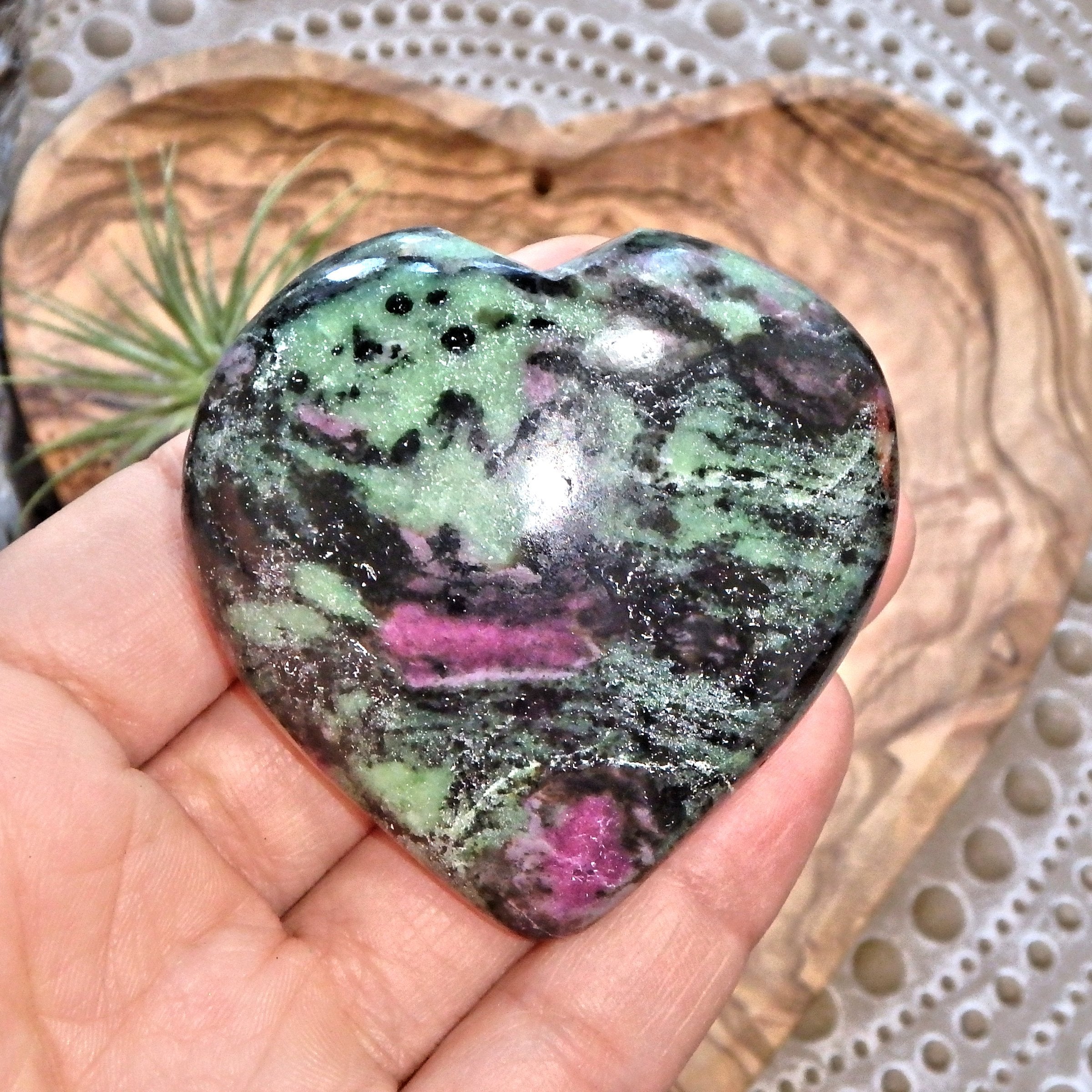 Enchanting Beauty Rare Ruby Zoisite Love Heart - Earth Family Crystals