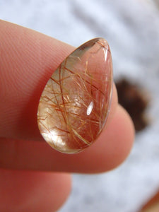 Rutilated Quartz Copper Threads Teardrop Cabochon~Ideal for Jewellery Making