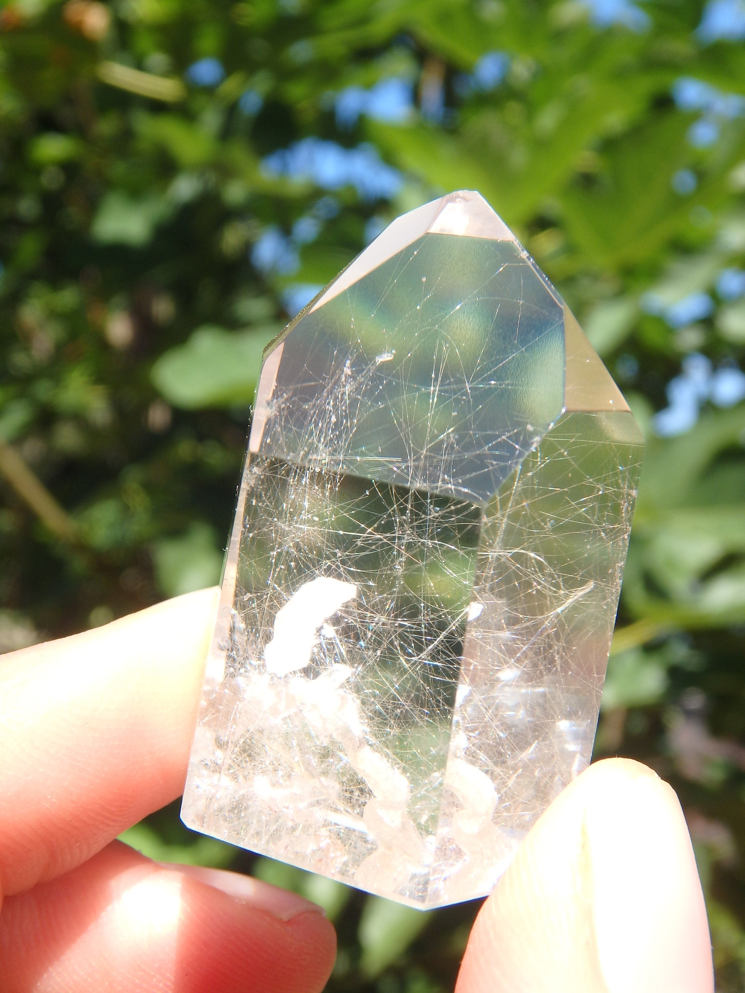 Rutilated Clear Quartz Standing Generator With Inner Child Points From Brazil