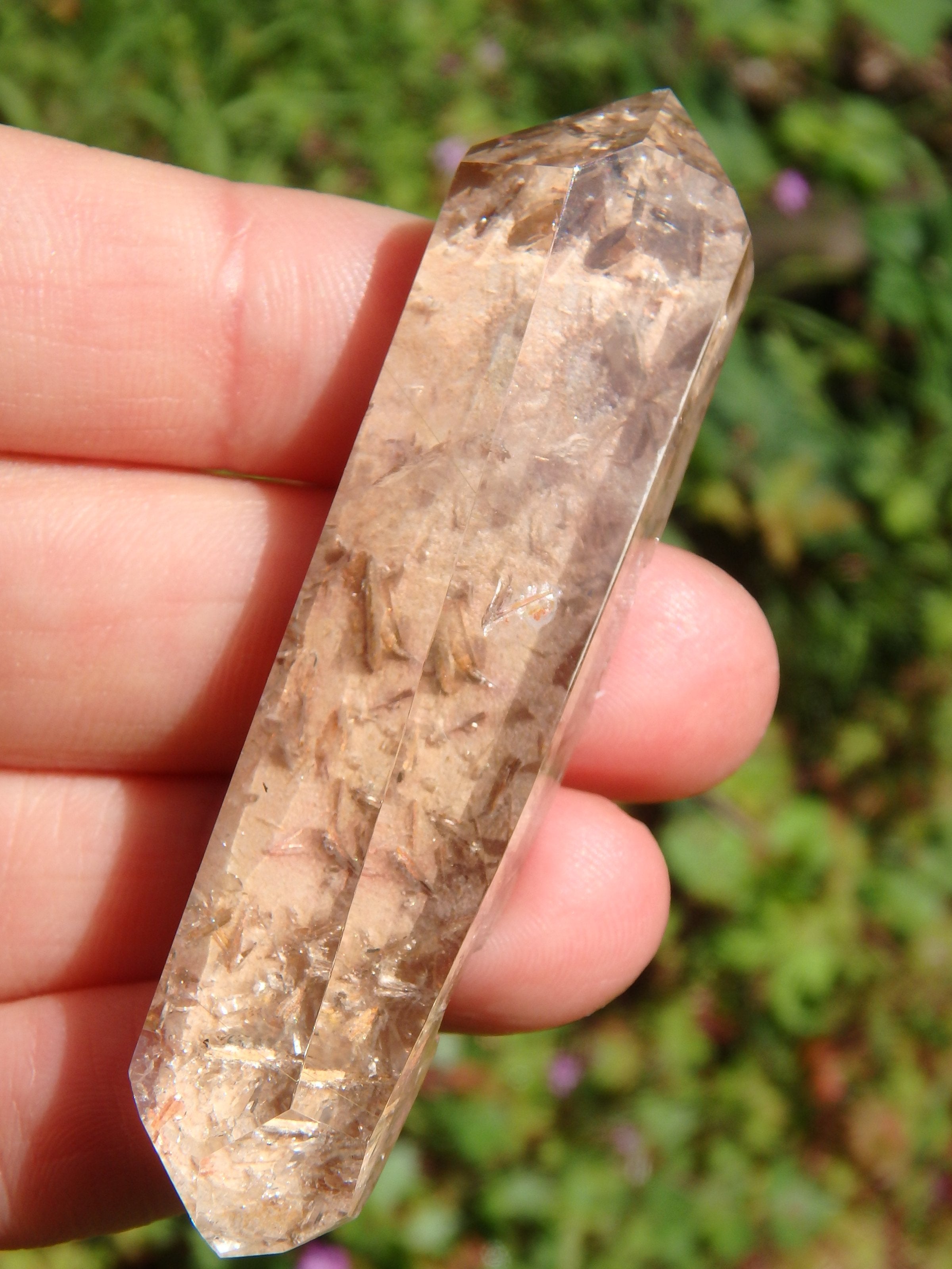 Special Brookite Included Quartz With Inner Child Points Specimen From Brazil (Partially Polished)