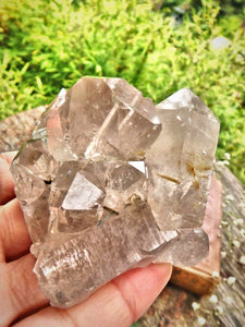 Incredible Rutilated Quartz Slightly Smoky Quartz Elestial Cluster From Brazil