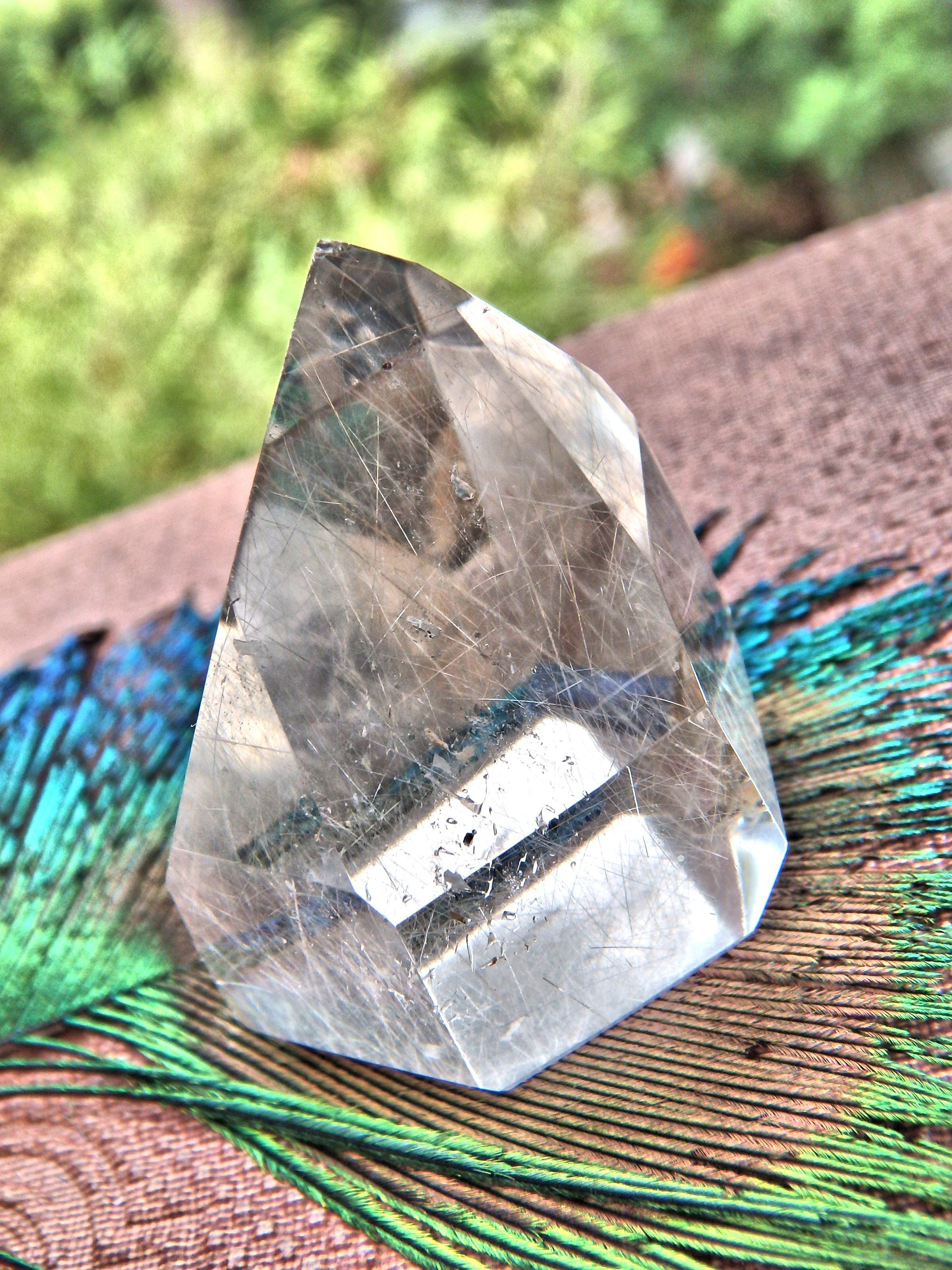 Brazilian Rutilated Quartz Mini Standing Tower 1 - Earth Family Crystals