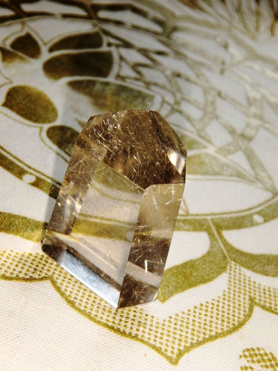 Brilliant Rutilated Quartz Standing Mini Tower - Earth Family Crystals