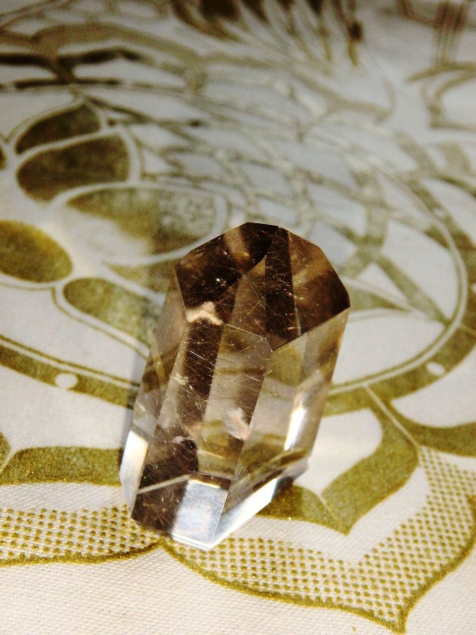 Brilliant Rutilated Quartz Standing Mini Tower - Earth Family Crystals