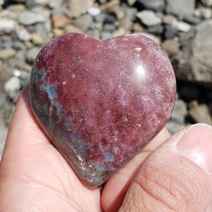 Ruby Kyanite Heart Carving From India